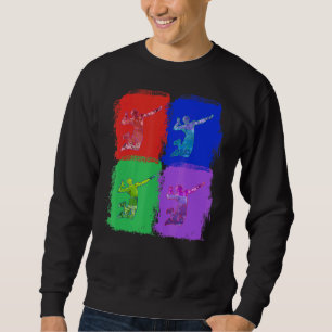 Sudadera Juego de voleibol Voleibol arte pop colorido