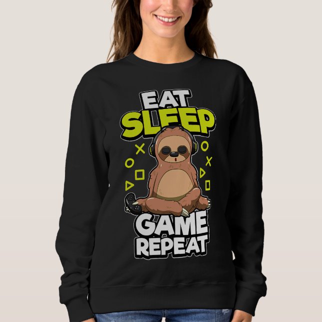 Sudadera Juego Gamer Sloth Animal Come Sleep (Anverso)