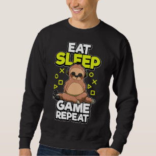 Sudadera Juego Gamer Sloth Animal Come Sleep