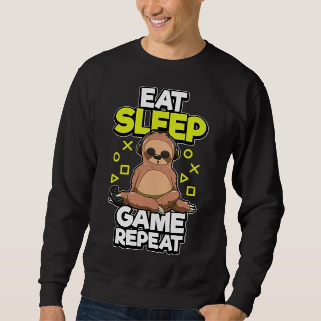 Sudadera Juego Gamer Sloth Animal Come Sleep (Anverso)