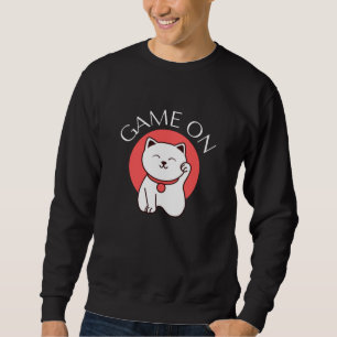 Sudadera Juego Japonés Con Encanto De Gato - Buenos Hombres