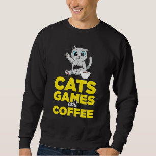 Sudadera Juegos De Gatos Y Café