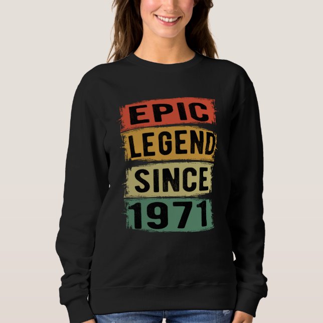 Sudadera Jueves 1971 Leyenda épica 54º cumpleaños (Anverso)