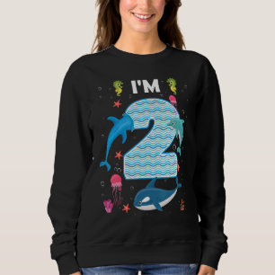 Sudadera Jueves 2 de cumpleaños Ocean Sea Animal de 2 años