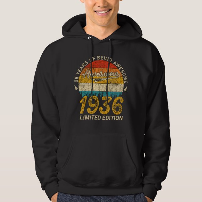Sudadera Jueves de cumpleaños 1936, 89 años, increíble rega (Anverso)