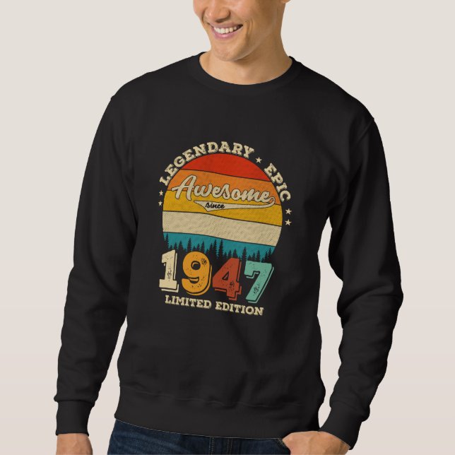 Sudadera Jueves de cumpleaños 1947, 78 años, increíble rega (Anverso)