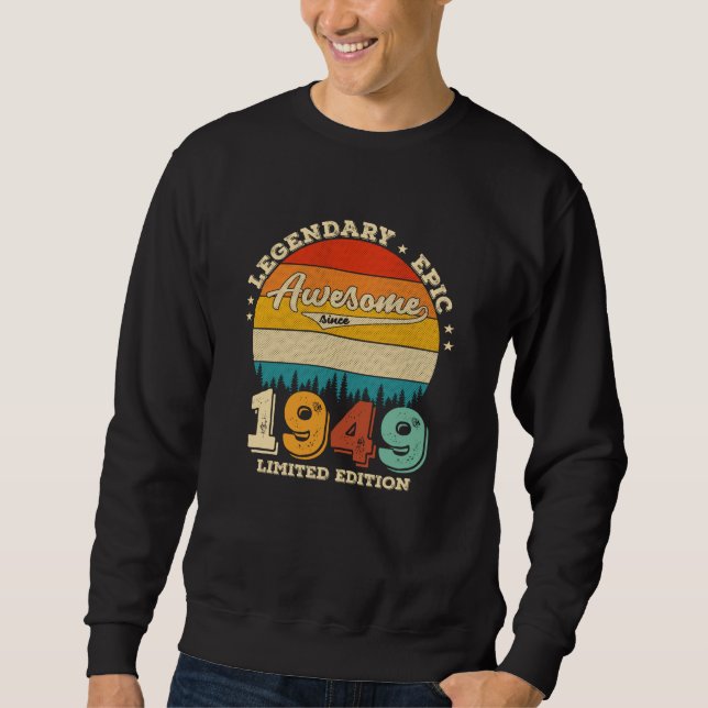 Sudadera Jueves de cumpleaños 1949, 76 años, increíble rega (Anverso)