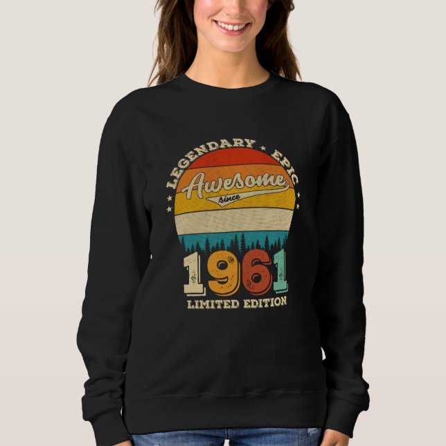 Sudadera Jueves de cumpleaños 1961, 64 años, maravilloso re (Anverso)