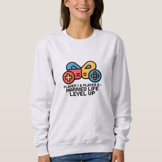 Sudadera Jugador 1 y 2 Gamer Casado (Anverso)
