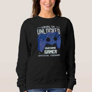 Sudadera Jugador asombroso nivel 14 de cumpleaños adolescen