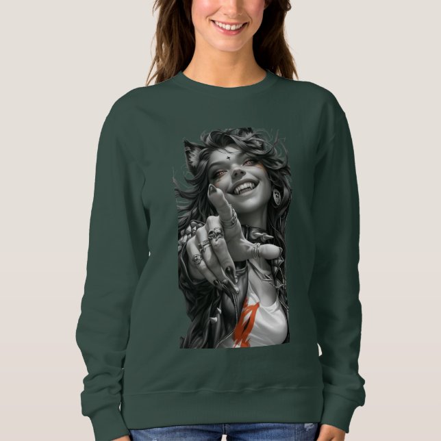Sudadera Jugador Chica de Gato (Anverso)