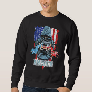 Sudadera Jugador Con El Jugador Y La Bandera Norteamericana