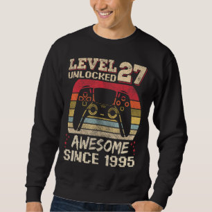 Sudadera Jugador de 27 años Cumpleaños 27 Nivel Desbloquead