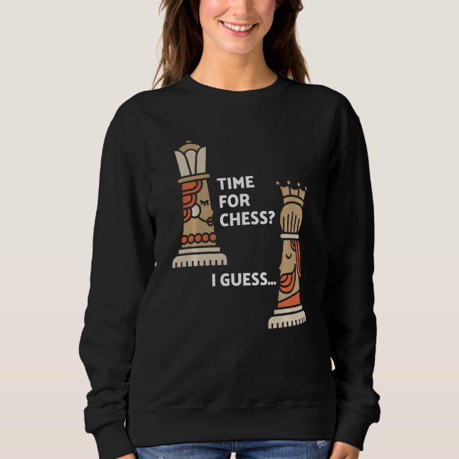 Sudadera Jugador De Ajedrez Ajedrez Rey y Reina Hora De Aje (Anverso)