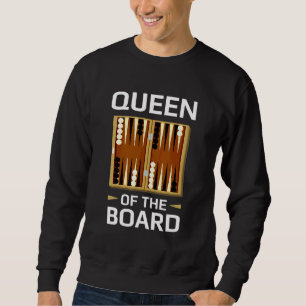 Sudadera jugador de backgammon juego de palabras Reina del