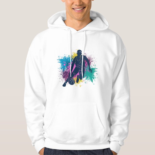 Sudadera Jugador de baloncesto Grungy Color Splashes (Anverso)