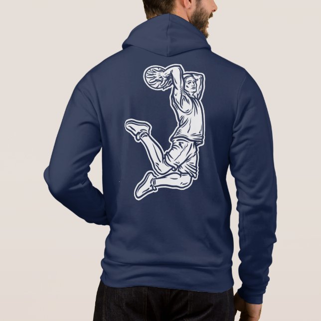 Sudadera Jugador de baloncesto haciendo el diseño de la luz (Reverso)
