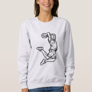 Sudadera Jugador de baloncesto Haciendo Slam Dunk Dark Desi
