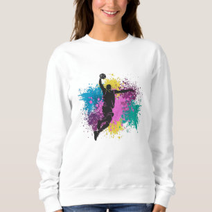 Sudadera Jugador de Baloncesto Salpicaduras de Color Grunge