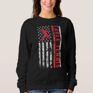 Sudadera Jugador de bandera estadounidense de tenis de mesa