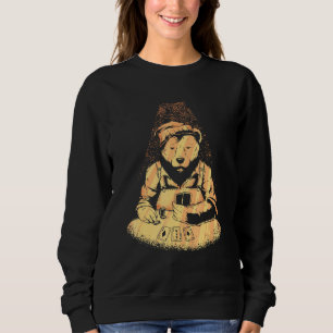 Sudadera Jugador de Bear Poker Jugando Cartas Lucky Gambler