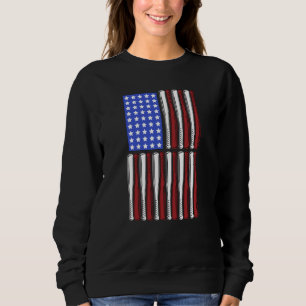 Sudadera Jugador de béisbol Bata USA Bandera Patriótica Ame