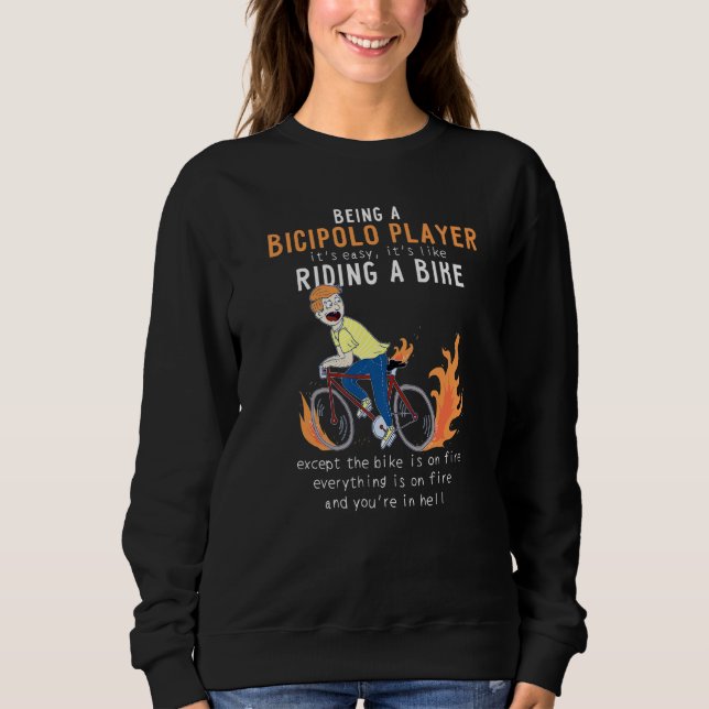 Sudadera Jugador de bicipolo como ciclista divertida (Anverso)