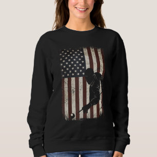 Sudadera Jugador de billar americano bandera vintage hombre