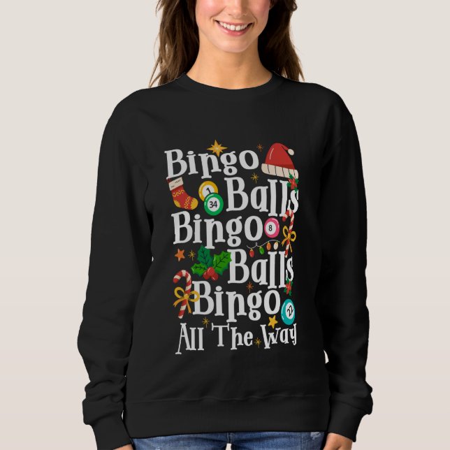 Sudadera Jugador de Bingo Bolas de Bingo de Navidad Bolas d (Anverso)