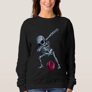 Sudadera Jugador de boliche del Skeleton Bowling Dabbing Da