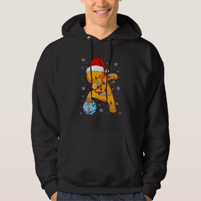 Sudadera Jugador De Bolos Gingerbread Dabbing Navidad De Bo (Anverso)