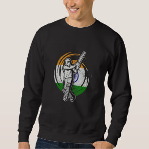 Sudadera Jugador de críquet de la India Bandera india Equip