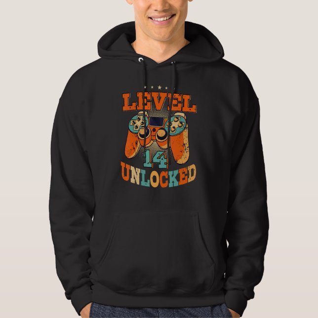 Sudadera Jugador de cumpleaños número 14 desbloqueado (Anverso)