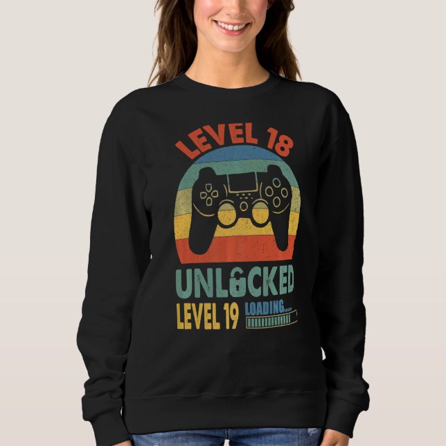 Sudadera Jugador de cumpleaños número 18 del videojuego des (Anverso)