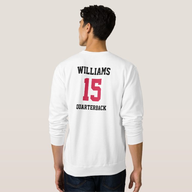 Sudadera Jugador de Deportes Rojo y Negro (Reverso completo)