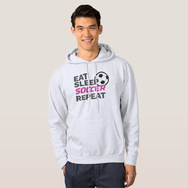 Sudadera Jugador de fútbol come Sleep Soccer Repeat Soccer  (Anverso completo)
