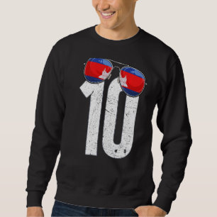 Sudadera Jugador de fútbol de Camboya número 10 bandera cam