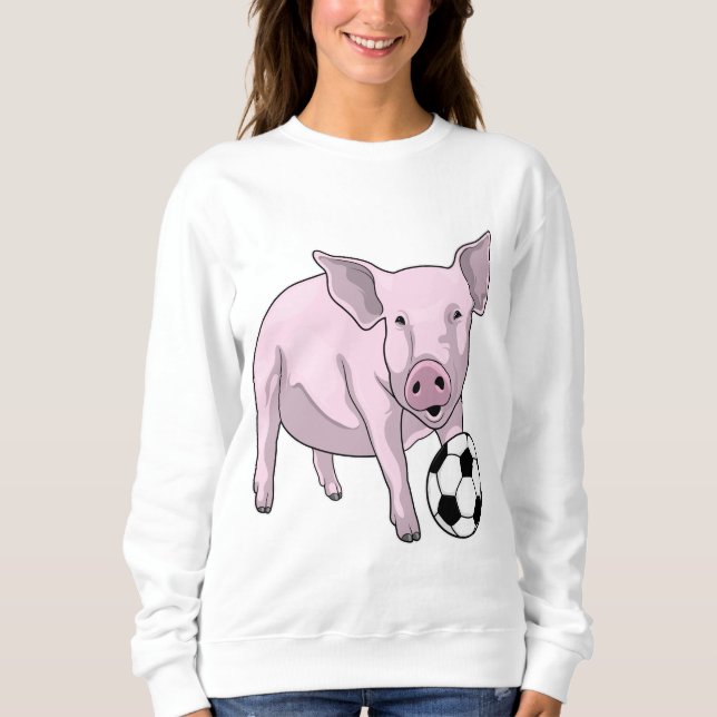 Sudadera Jugador de fútbol de cerdo (Anverso)
