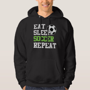 Sudadera Jugador de fútbol de repetición de Eat Sleep Socce