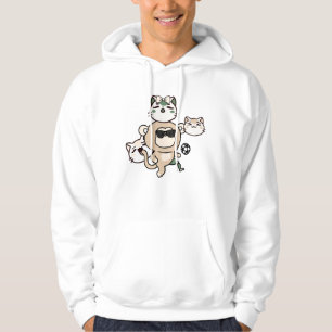 Sudadera Jugador de Fútbol Mono con Pierna Protésica y Gato