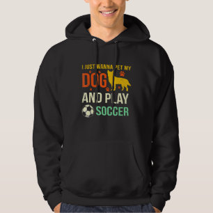 Sudadera Jugador de Fútbol Rojo Bozal Azul Perro de Ganado