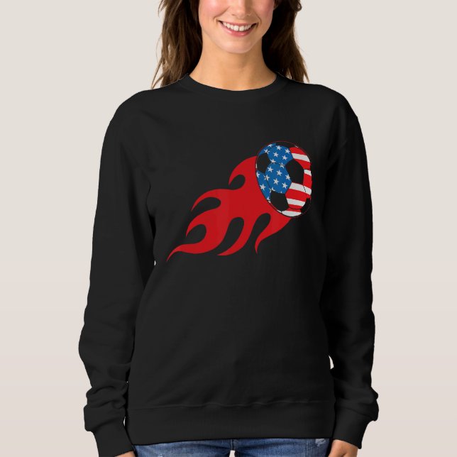 Sudadera Jugador De Fútbol Usa Chicas De Bandera Estadounid (Anverso)