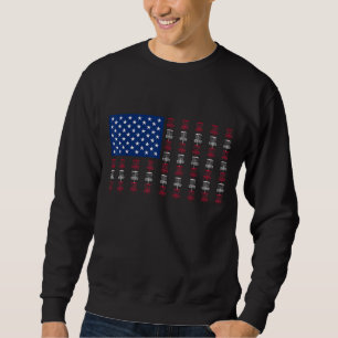 Sudadera Jugador de Golf de Bandera Americana Hombres Cuart