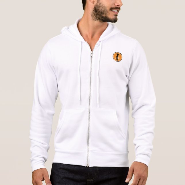 Sudadera Jugador de golf Golf Monograma Naranja Negro (Anverso)