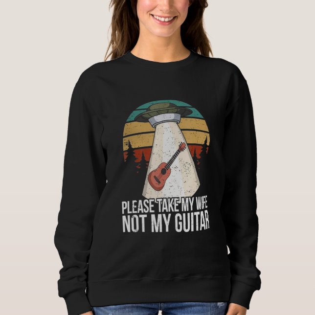 Sudadera Jugador de guitarra aliano Ufo Guitarista (Anverso)