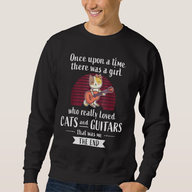 Sudadera Jugador de guitarra gata diciendo Guitarista I Fai (Anverso)
