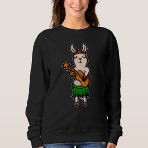 Sudadera Jugador de guitarra hawaiano de Cute Llama Hawaii