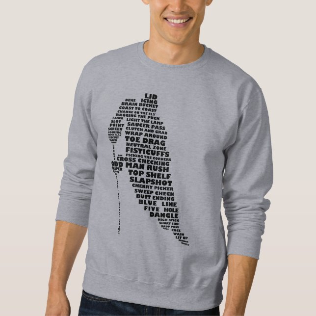 Sudadera Jugador de hockey Typography Sweatshirt (Anverso)