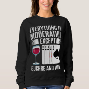Sudadera Jugador de juegos de cartas Euchre Wine