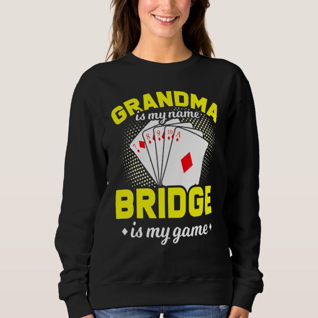 Sudadera Jugador de juegos de cartas puente Abuela (Anverso)